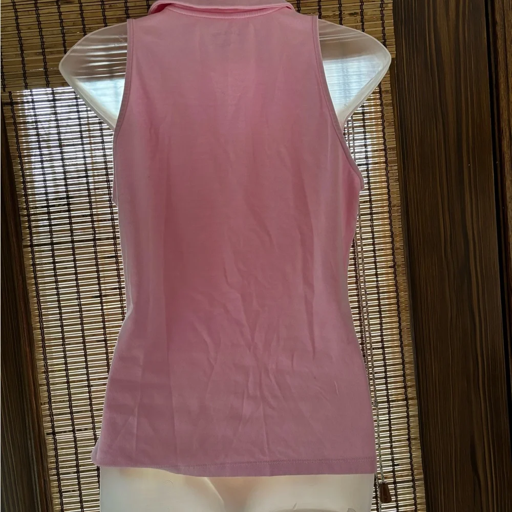 Lilly Pulitzer Reema Sleeveless Top Peony Pink Golf Athletic Polo size M - Picture 5 of 12